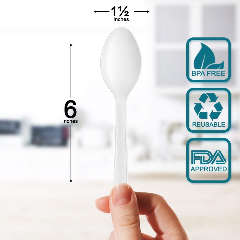 400 Pack Extra Heavyweight Disposable White Plastic Knives-Heavy Duty White Cutlery-Utensils， Parties， Dinners， Catering Services， Family Gatherings - Image 2